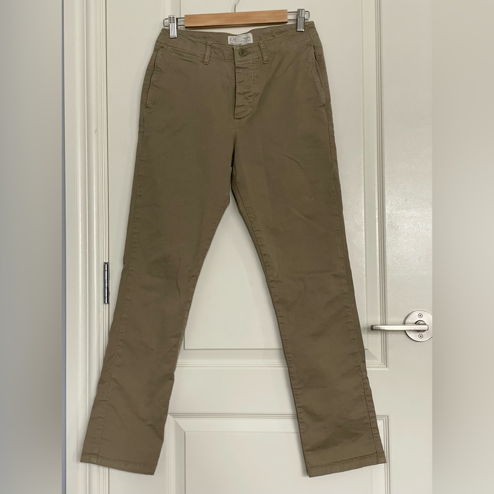 C/E Tan Straight Leg Chino Pants Button Fly Size 26